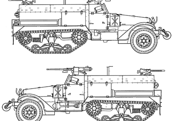 M2 Half Track Tank [mid production] - drawings, dimensions, figures